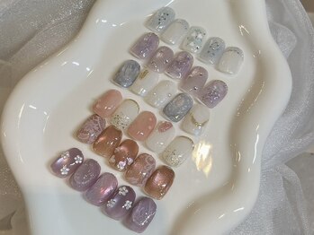 プティ(petit)の写真/毎月通いたくなる理由は、豊富な定額デザインと丁寧ケア♪ニュアンス～ワンホン系まで定額デザイン多数！