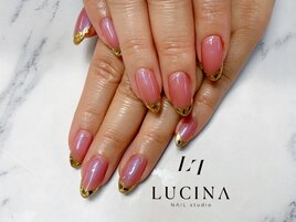 I-209 ガラスフレンチネイル