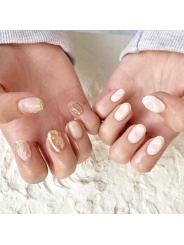 ホワイト×クリスマスネイル