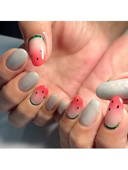 ミント(Mint.)/スイカネイル◇ジェルネイル