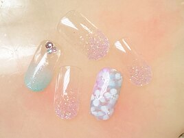 定額¥6500 紫陽花ネイル