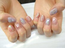 ネイルサロン キラップ(Nail Salon KiLAP)/シェル×オーロラ埋め込み￥7980
