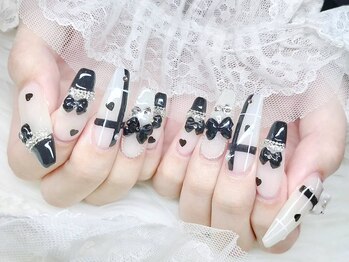 ベティネイル アイラッシュ(Betty Nail)/モノトーンガーリーネイル