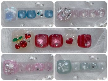 ラニ ネイル(Rani Nail)の写真/可愛いフットデザイン豊富!角質ケアメニューも◎マグネットやミラーネイルで足元輝くサロン♪