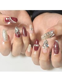 ボルドーキラキラデザイン