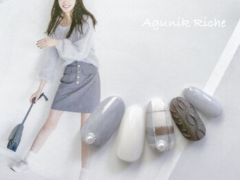 【チェックニットネイル】