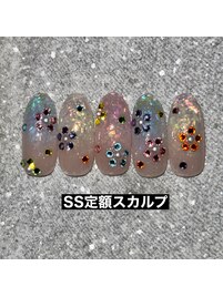 ストーンフラワー×2色グラデ