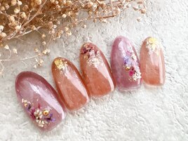 シアー押し花ネイル♪
