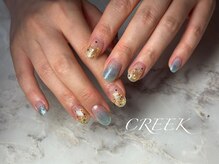 クリーク(CREEK)/押し花ハートホログラムグラデ