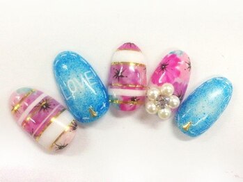 クリスタルネイル ボンベルタ橘店(CRYSTAL NAIL)/フラワー夏ネイル
