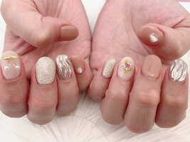 押し花×ニュアンスnail