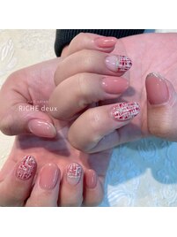 モテかわツイードネイル♪