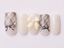 ジェミーネイル エビス(Jemiy nail ebisu)/フレンチチェックリボン11060yen