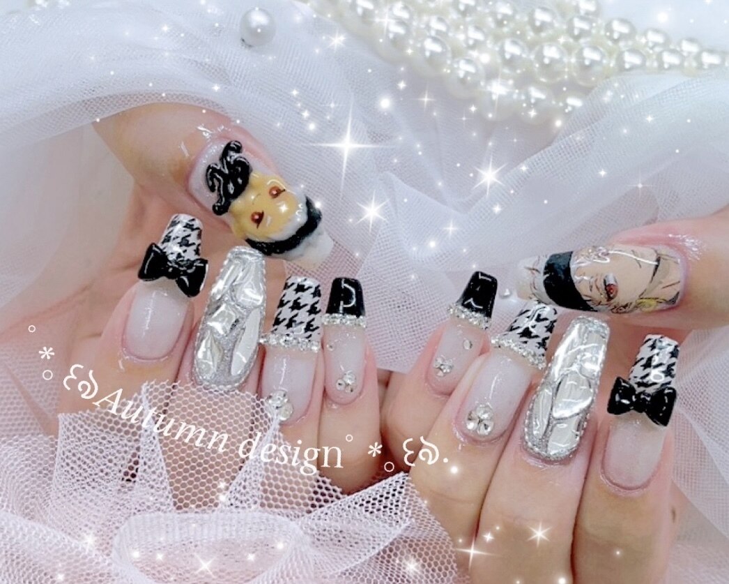 オーダーネイル 量産型 ゴールド コンサート 推し 埋めつくし #75 オーダーネイル 量産型 ゴールド コンサート 推し 埋めつくし