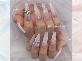 ホワイトグラデ×クリスタル