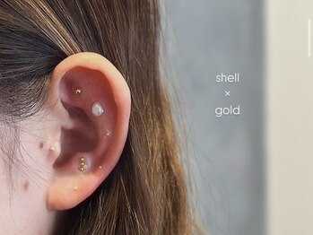 ブルー(BLUE)/耳ツボジュエリー design ¥4,000