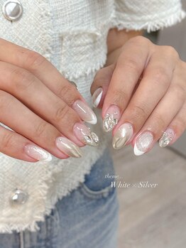 Mネイル 伏見店/torino.__white&silver