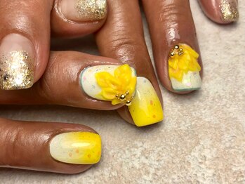 オーラリー ネイル アート メゾン(ORRERY nail art maison)/ハンド / 3Dひまわり