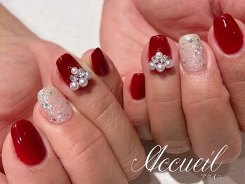 アクイユ 銀座店(ACCUEIL)/赤パールネイル♪