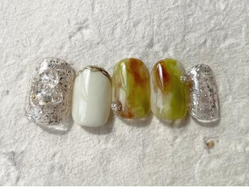 アイネイルズ 梅田店(I nails)/個性派塗りかけラメ¥8200