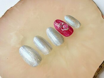 ネイルサロン フローリア(nail salon Florir)/マグネット赤ニュアンスネイル