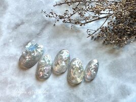 蝶々 水面 クリアネイル