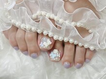 アビス(Abyss)/リボン埋めつくしフットネイル