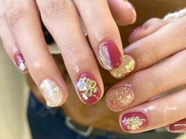 年越し華やかボルドー