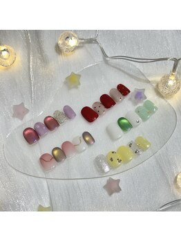 ネイル チップス 天文館本店(NAIL TIPS)の写真/《鹿児島で4店舗☆初めてのネイルはNAIL TIPSへお任せ》8月限定！選べる5種の月替わりハンドネイル￥5000♪