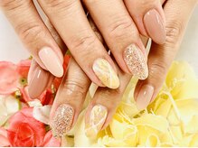 ダブルネイル(Double Nail)/(岡田)大理石風ネイル