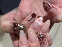 キー(key.)/さくらんぼと柄ネイル
