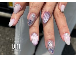 紫陽花風ネイル