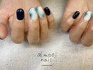 藍染めネイル　４本アート