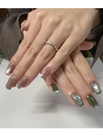 ガラスフレンチネイル