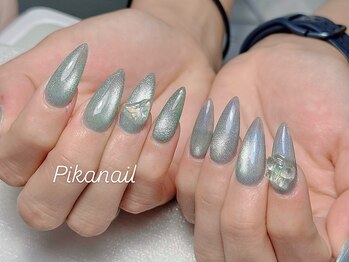 ピカネイル 上野 御徒町(Pika Nail)/チップ長さだしxマグネットx夏