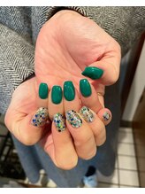 ユージューネイルルーム(UJU nail room)/チグハググリッターワンカラー