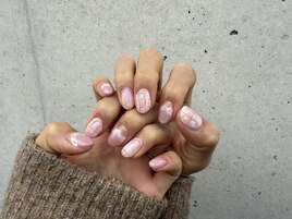 落書きネイル/チェックネイル