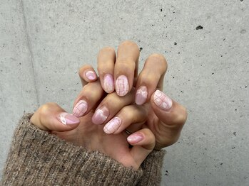 エマネイル バイ チュラ(emma nail_by chula)/落書きネイル/チェックネイル