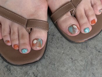 ネイルズカフェアン 飾磨店(nails cafe an)/foot : 付け放題 ¥8800
