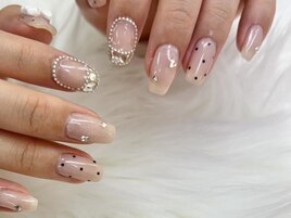 リボン×ストーンネイル