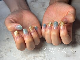 秋色押し花ホログラデーション