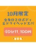 【10月限定】全身ロミロミボディ＆ドライヘッドスパ90分/￥11,100