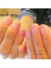 アンフィニ(Anfini)/ワンカラーにラメフレンチ☆