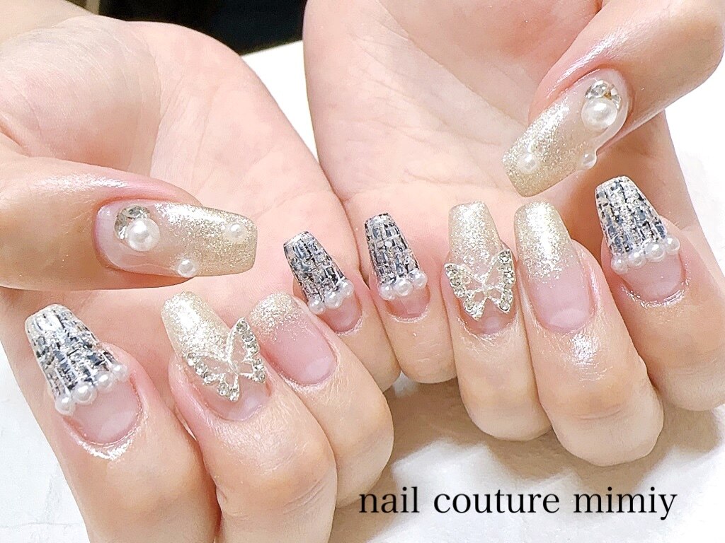 ネイルチップ ワンホン ドット ビジュー 蝶々 ネイルチップ ワンホン ドット ビジュー 蝶々 人気順｜ワンホン