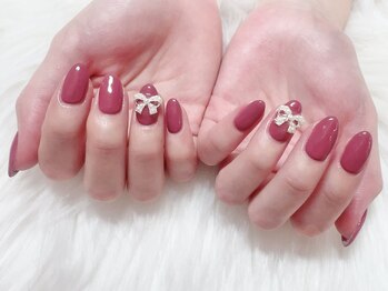 ユーネイルズ 恵比寿(Yu.NAILS.)/リボン◎選べるワンカラー