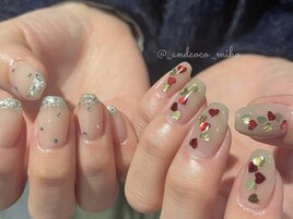バレンタインネイル