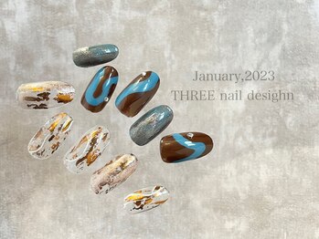 スリー(THREE)/January 2023/nail desing