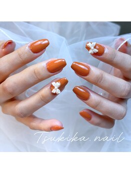 ツキカドットネイル(tsukika.nail)/ワンカラーリボン