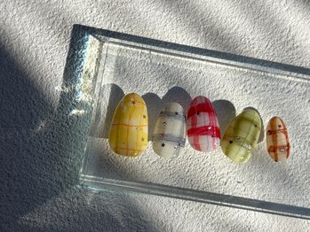 チェックデザインネイル