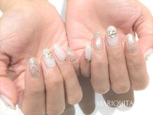 ネイルサロン マリキータ(MARIQUITA)/キラキラハ-ト☆ホワイトネイル